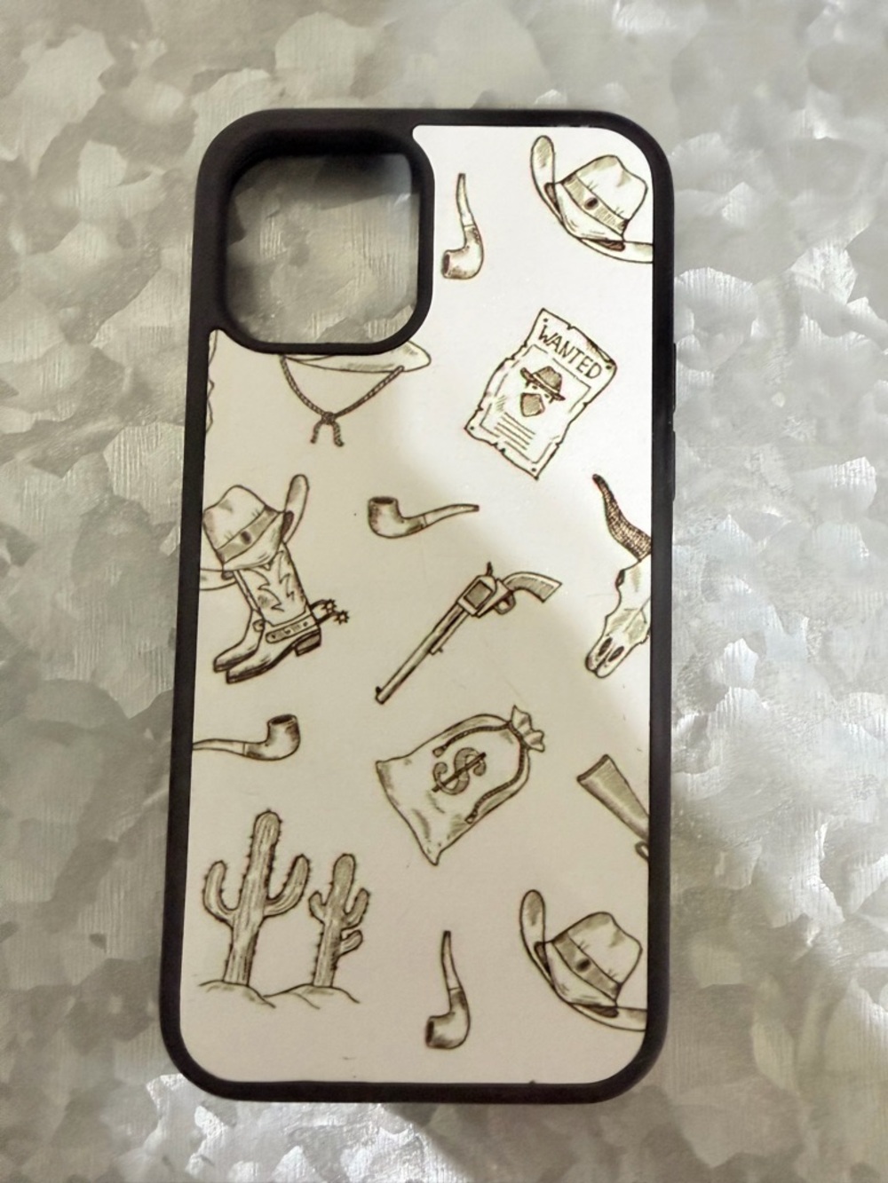 Western Pattern Black & White Phone Case - Compatible Cell Accessory